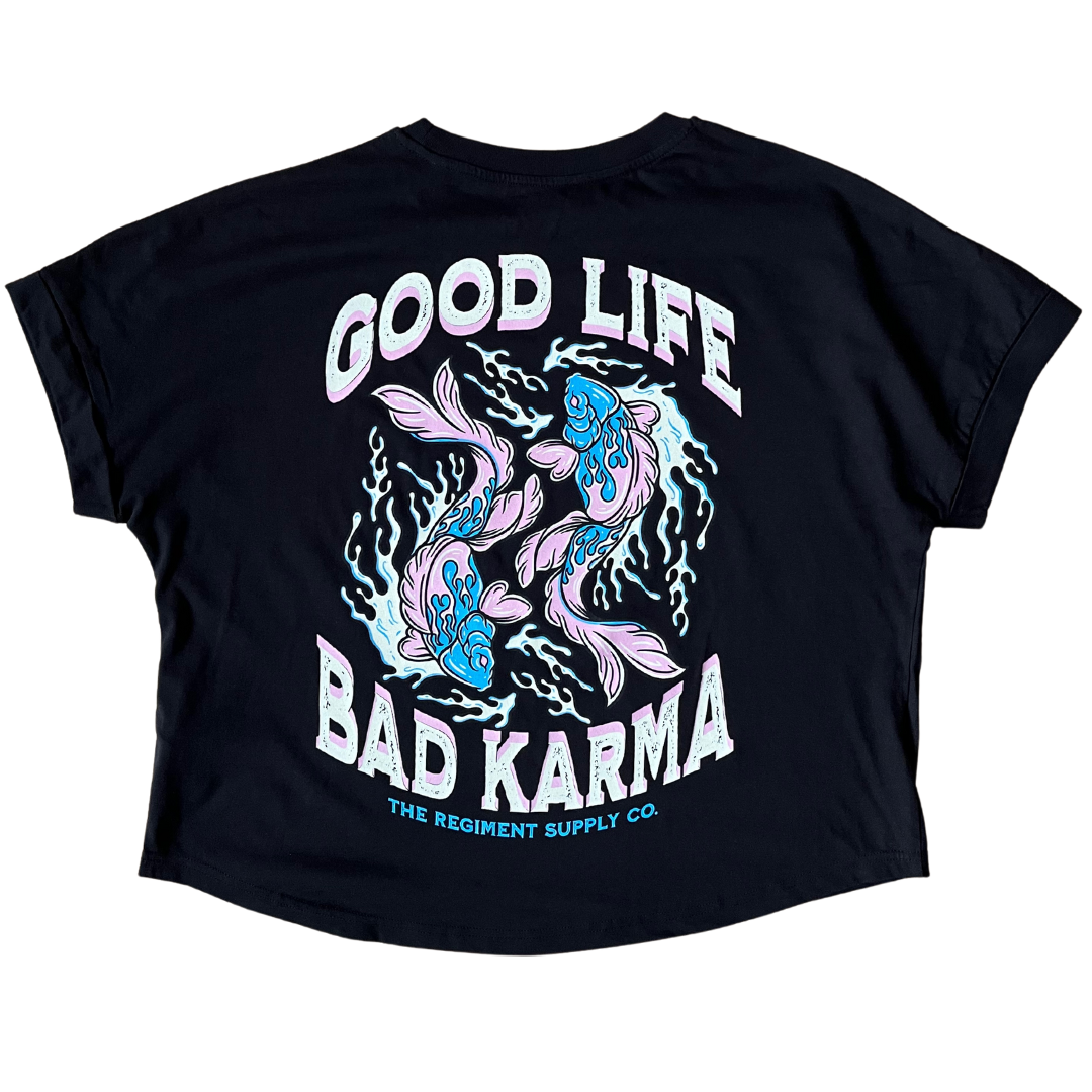 Good Life Bad Karma - Oversized Crop Top