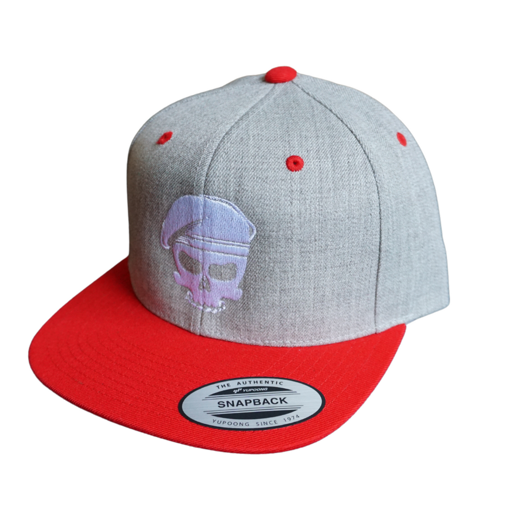 The Skull Snap Back - Grey & Red